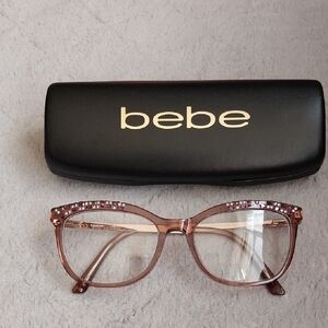 Bebe Blush Pink Crystal Glasses.